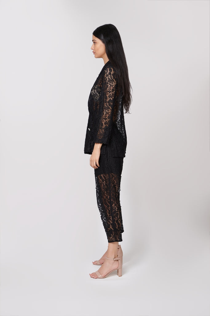 Black lace outlet pants suit